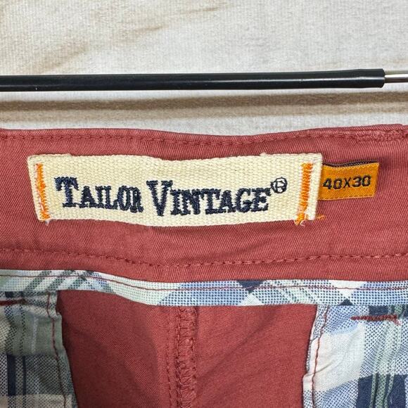 Tailor Vintage Canyon Red Stretch Slim Fit Chino Pants Size 40x30 - Picture 5 of 11